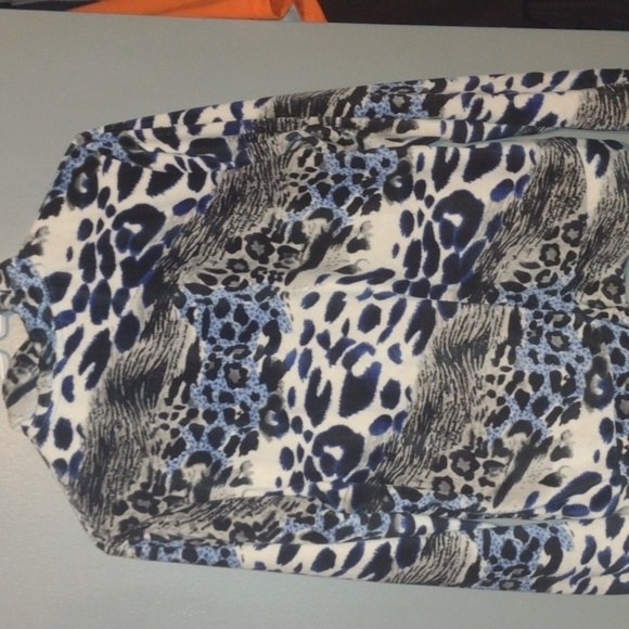 Mirror Image Animal Print Full Zip Stretch w Pockets Jacket Womens Size L - Picture 4 of 5